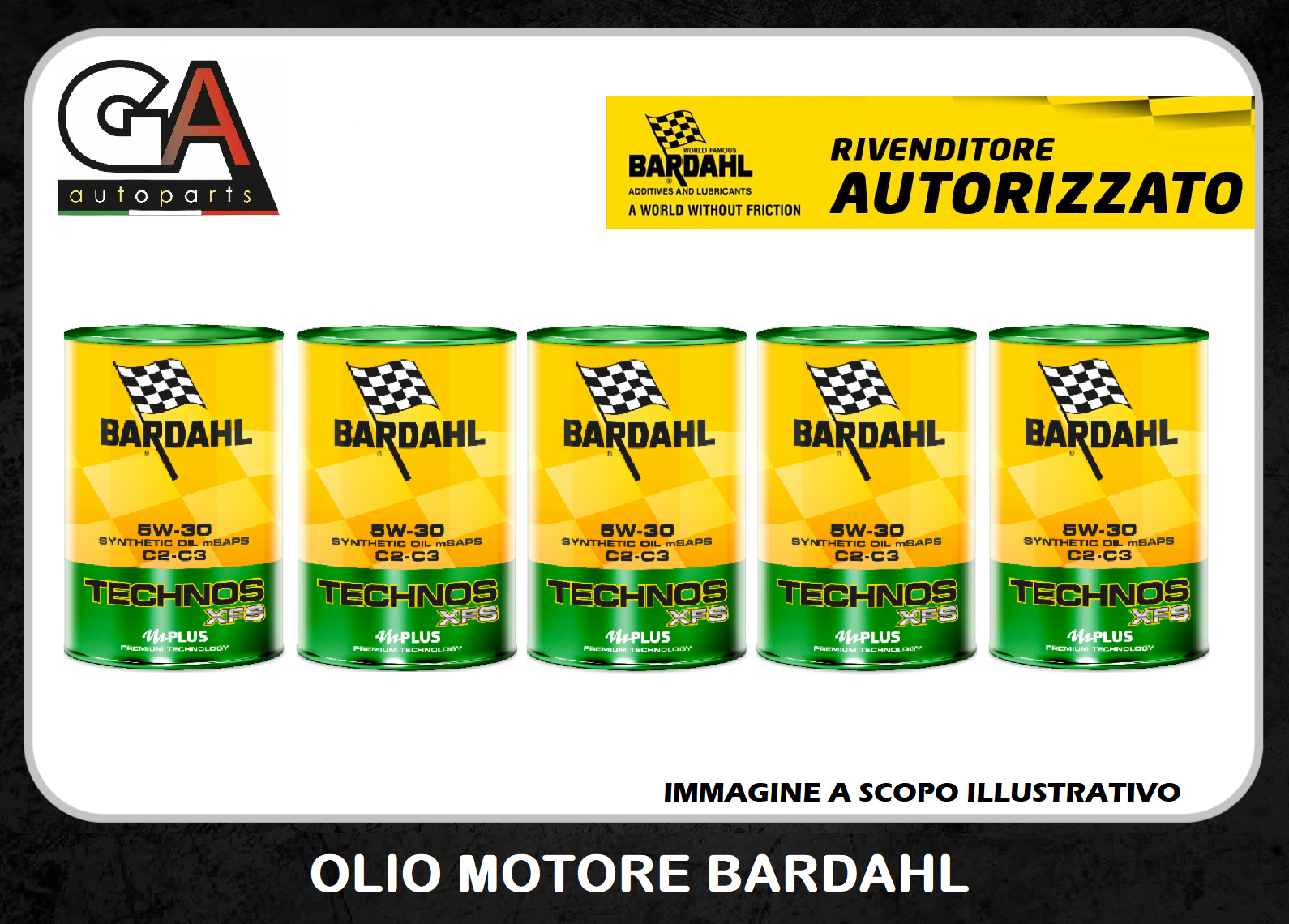 Kit olio motore Bardahl Technos XFS C2 C3 5W30 5 Litri