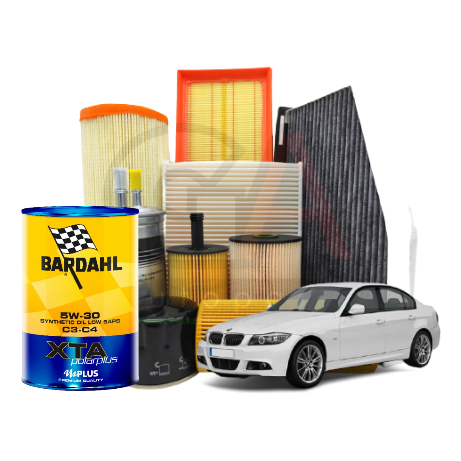 Kit tagliando olio CASTROL EDGE 5W30 6LT + 4 FILTRI BMW 320D E90 E91 177 CV